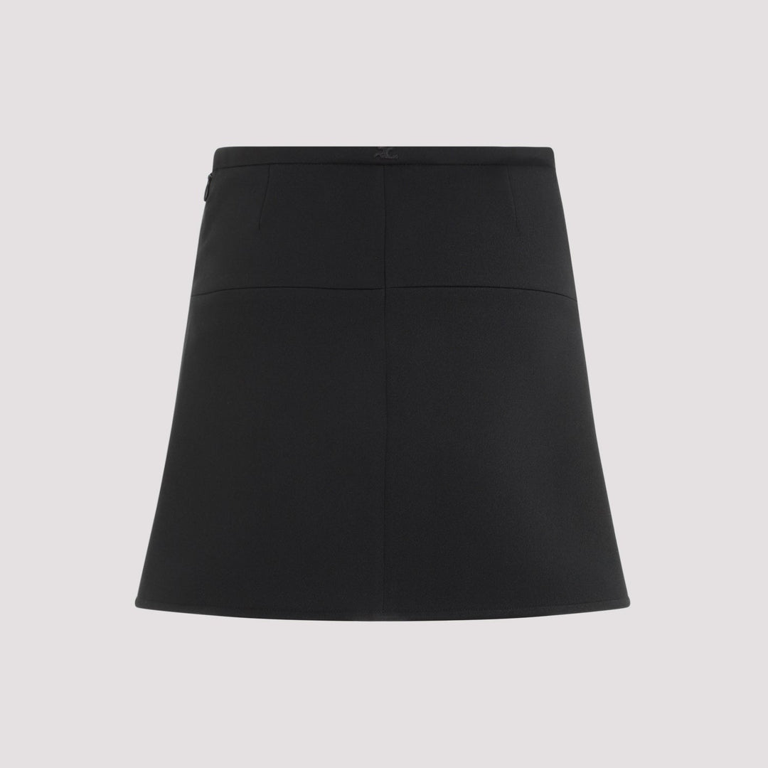 Courreges Ellipse Twill Mini Skirt Women