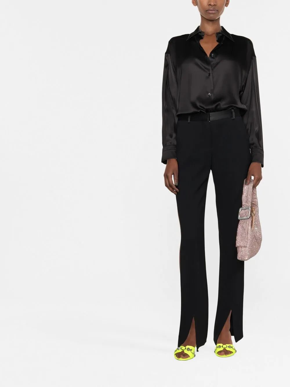 Tom Ford Women Stretch Silk Satin Relaxed Fit Shirt
