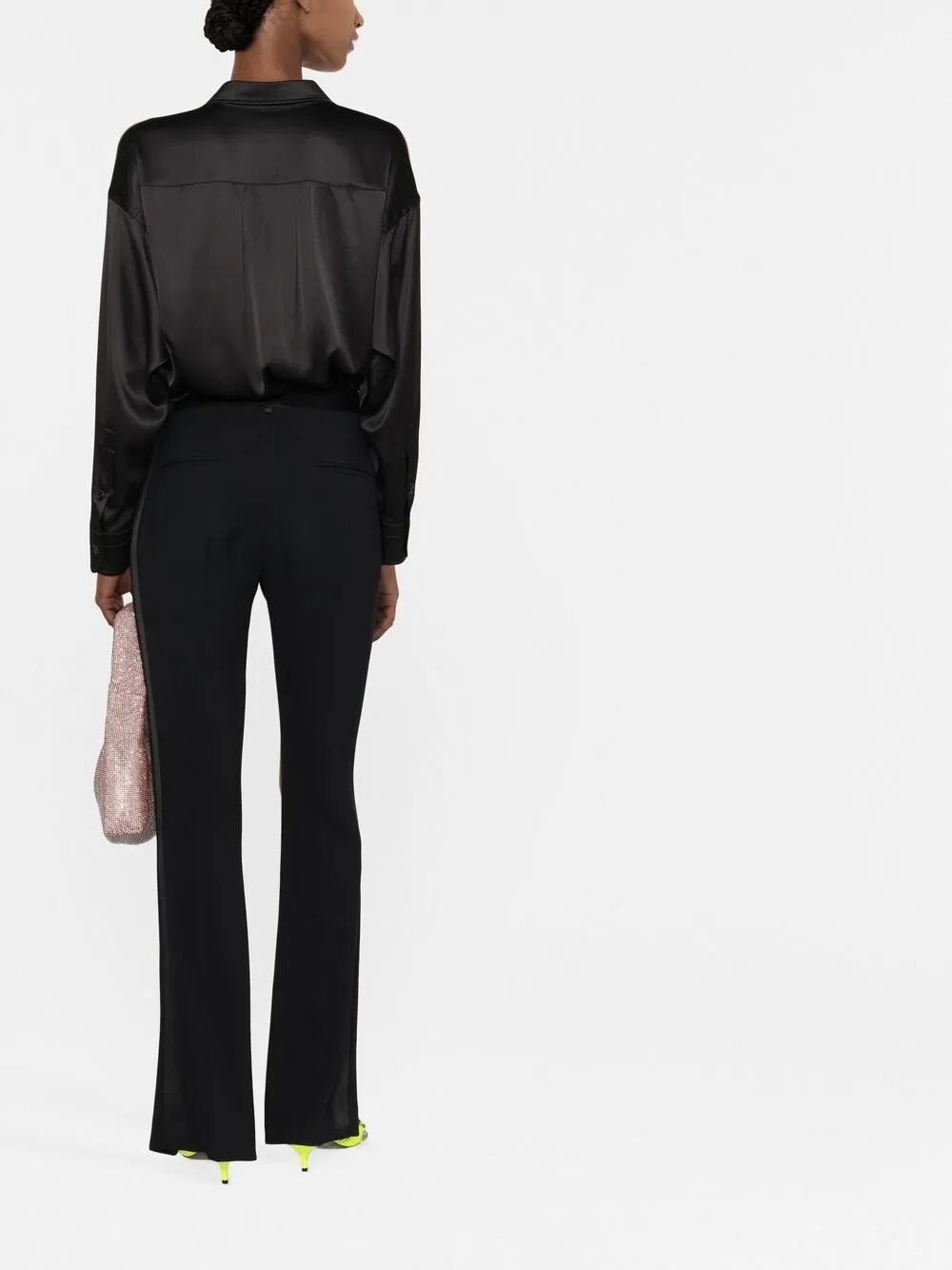 Tom Ford Women Stretch Silk Satin Relaxed Fit Shirt