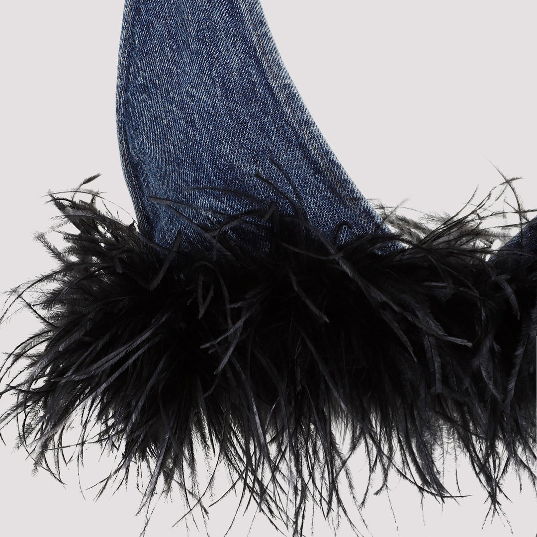 Miu Miu Cotton Top With Feathers Women