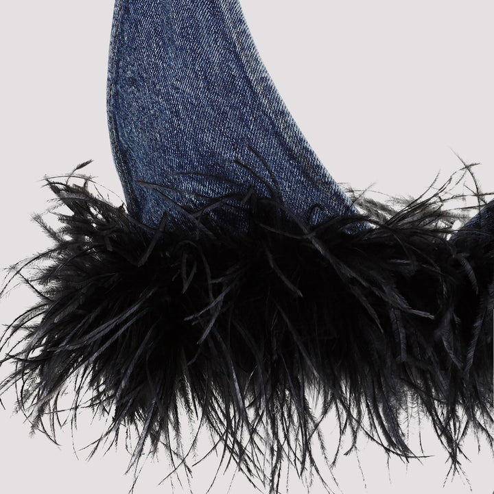 Miu Miu Cotton Top With Feathers Women