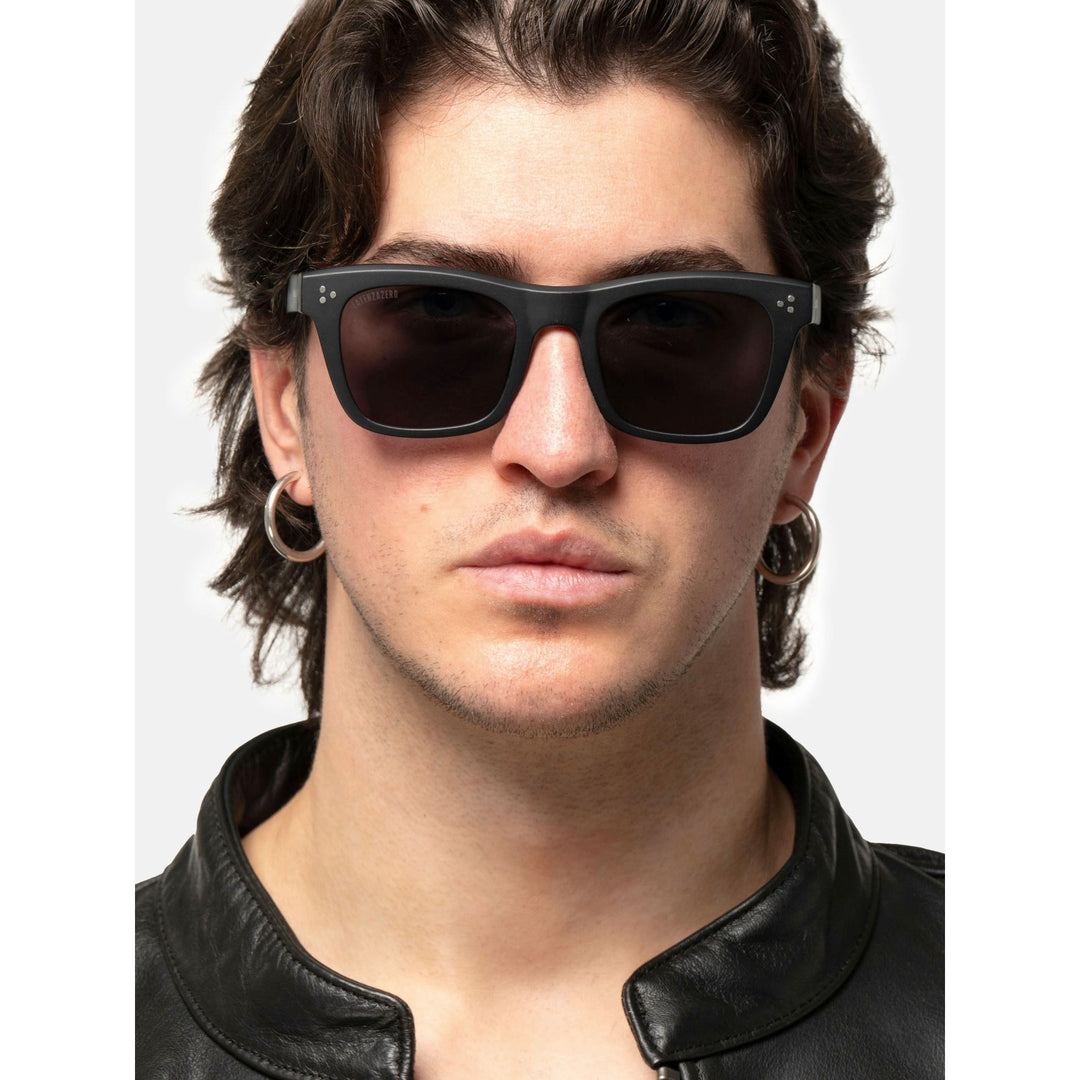 Black stylish Italian designed affordable sunglasses with UV protection.
