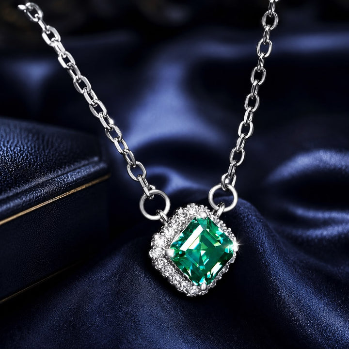 925 Sterling Silver 0.6 Carat Moissanite Pendant Necklace for Women