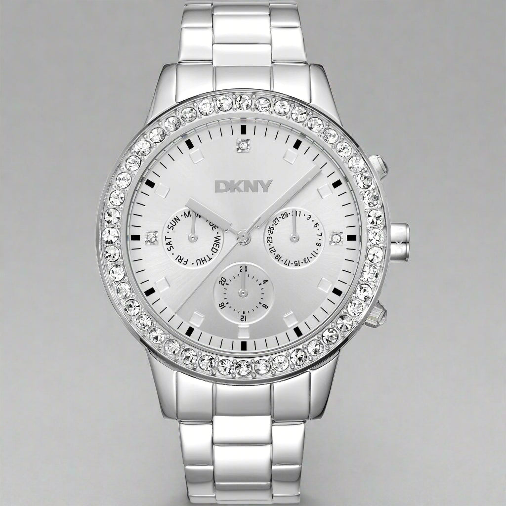 DKNY women's silver tone chronograph Watches