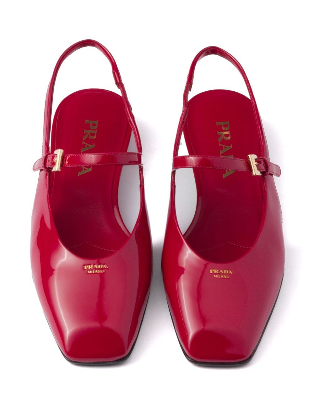 Prada Women Patent Leather Slingback Ballerinas