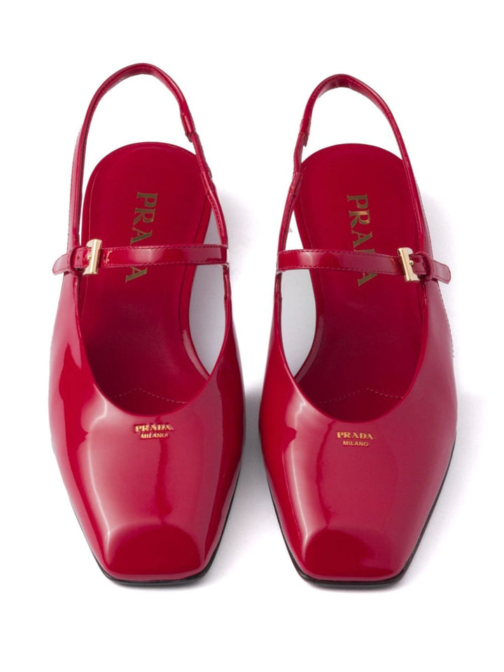 Prada Women Patent Leather Slingback Ballerinas