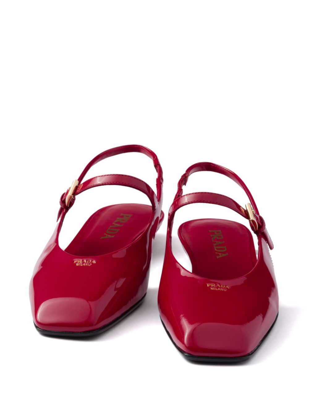 Prada Women Patent Leather Slingback Ballerinas