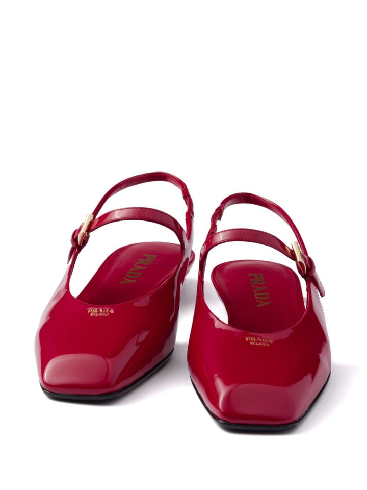 Prada Women Patent Leather Slingback Ballerinas