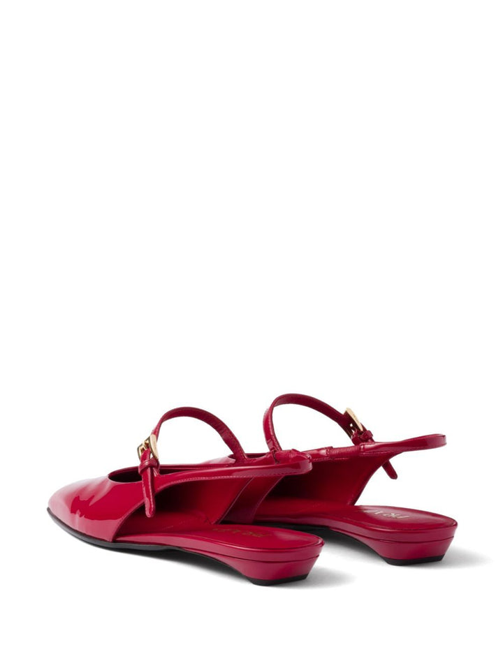 Prada Women Patent Leather Slingback Ballerinas