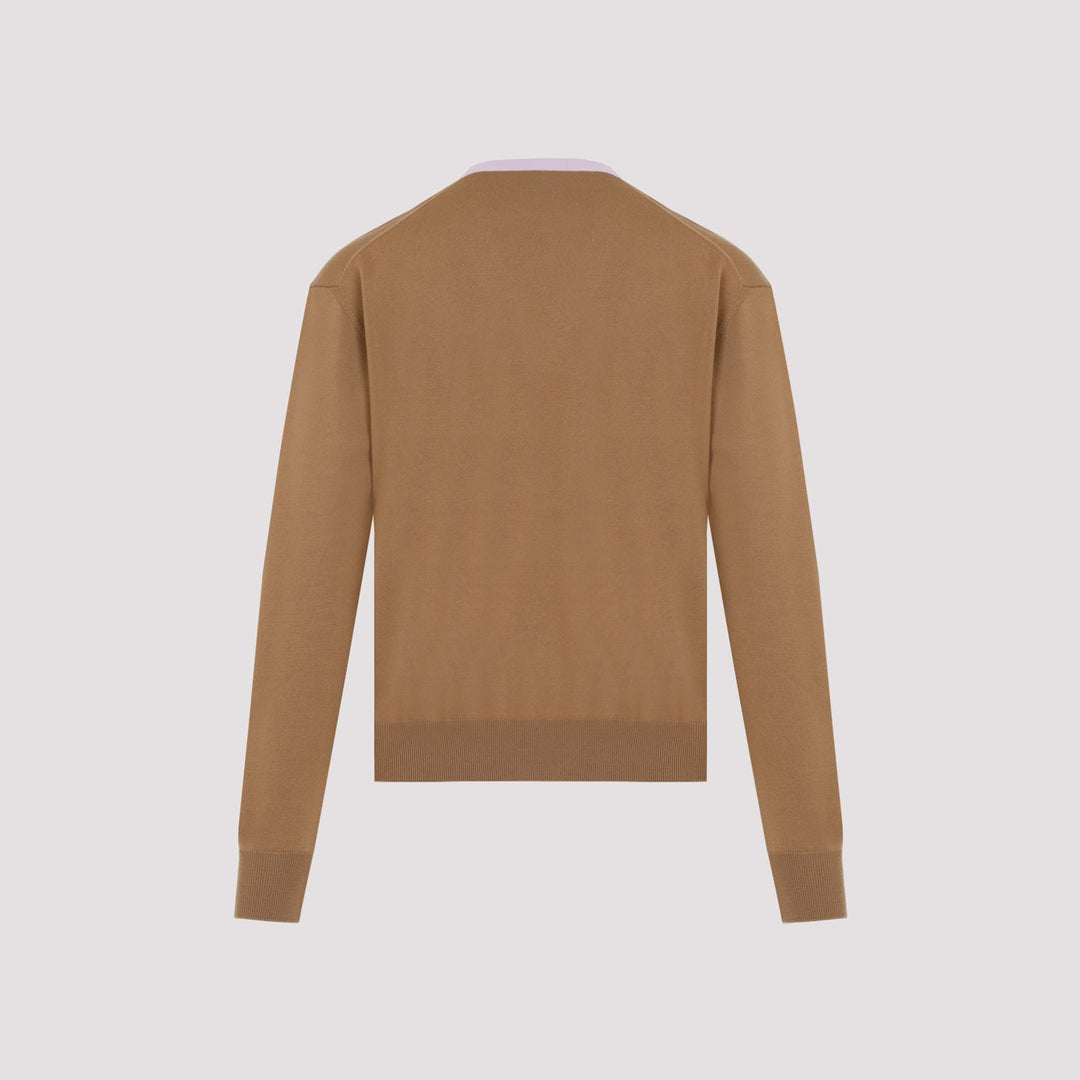 Brown sweater on a light gray background