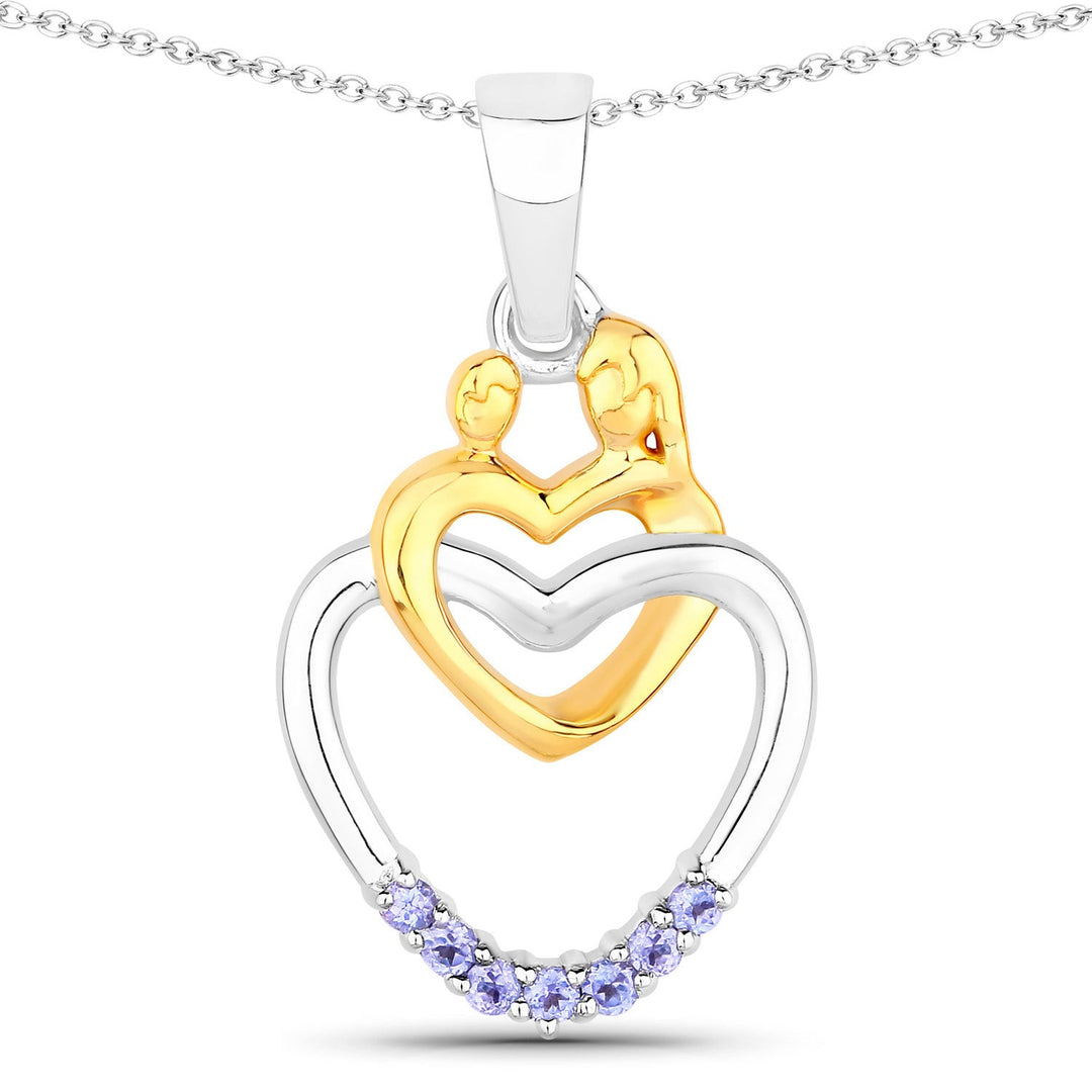 0.14 Carat Genuine Tanzanite .925 Sterling Silver Pendant