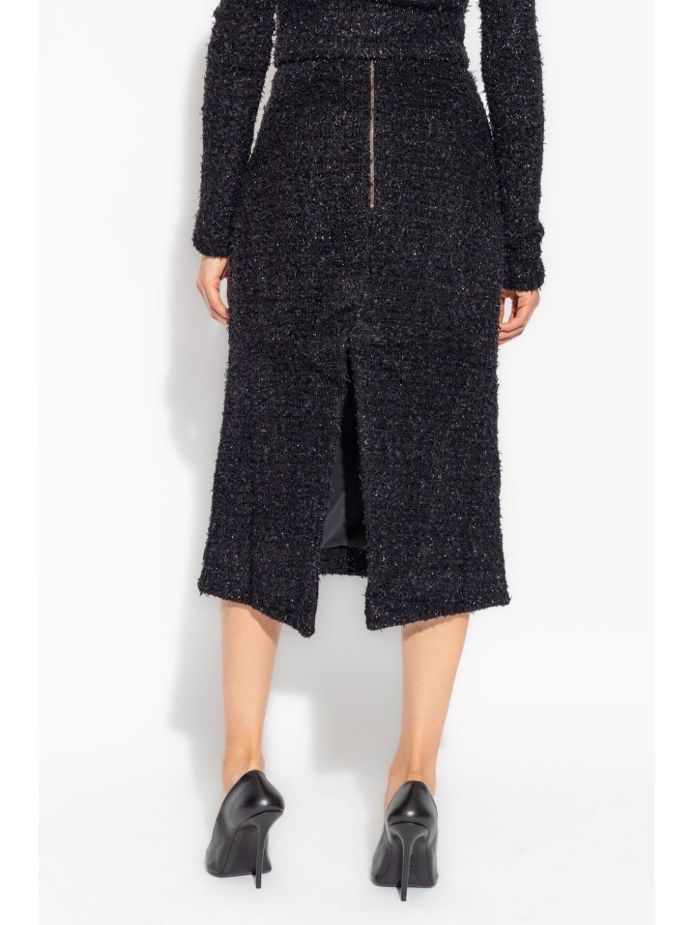 Balenciaga Women Tweed Midi Skirt