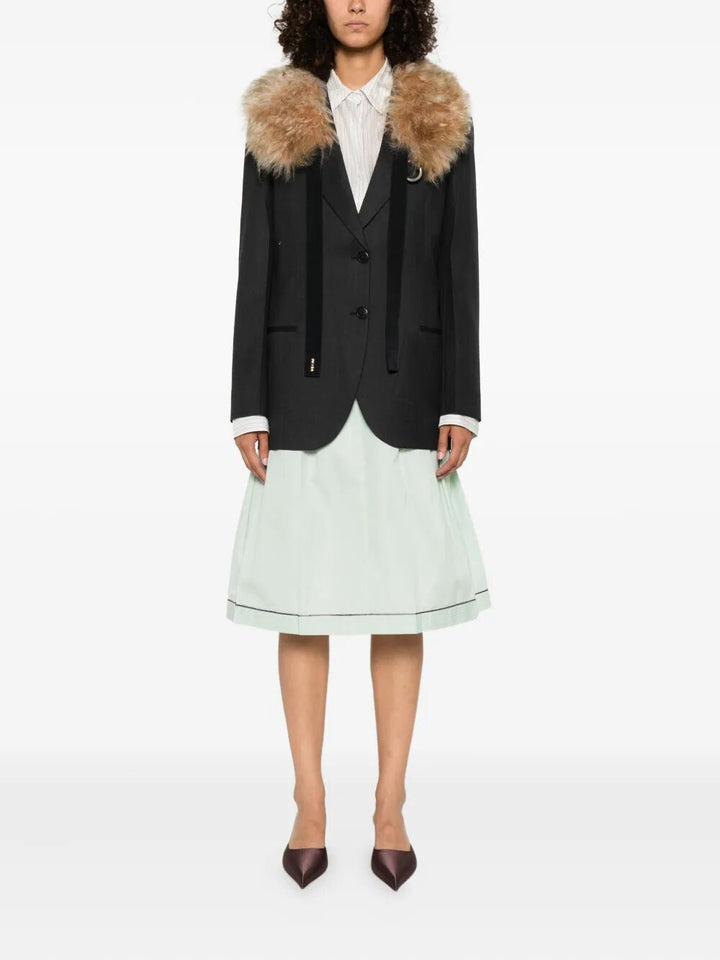 Prada Women Notched-Lapels Wool Blazer