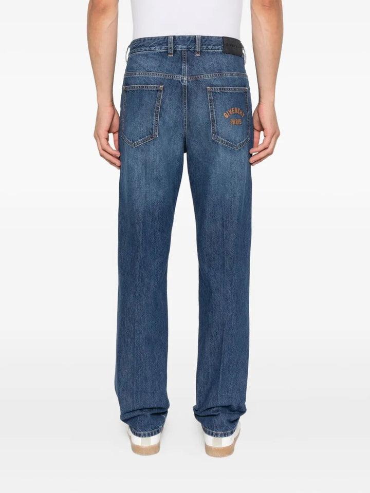 Givenchy Men Washed Denim Straight Jeans