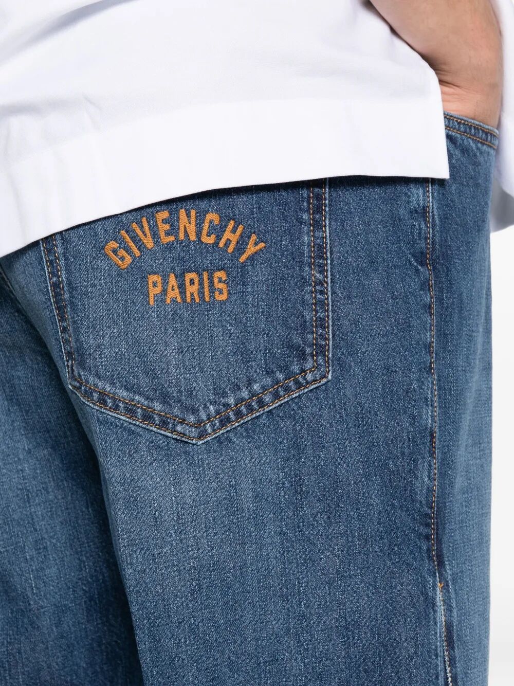 Givenchy Men Washed Denim Straight Jeans