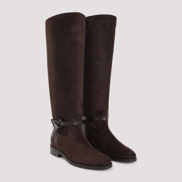 Jimmy Choo Suede Lawton Kb Flat Boots Women