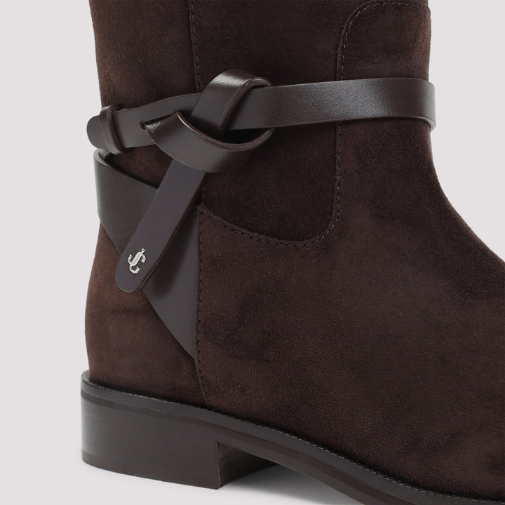 Jimmy Choo Suede Lawton Kb Flat Boots Women