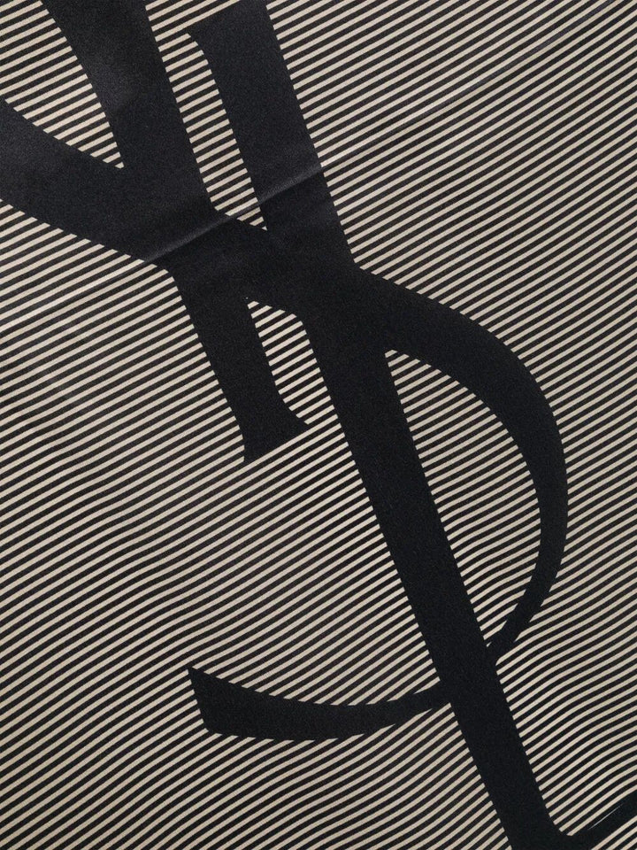 Saint Laurent Men Cassandre Striped Semi-Sheer Stole In Silk Charmeuse