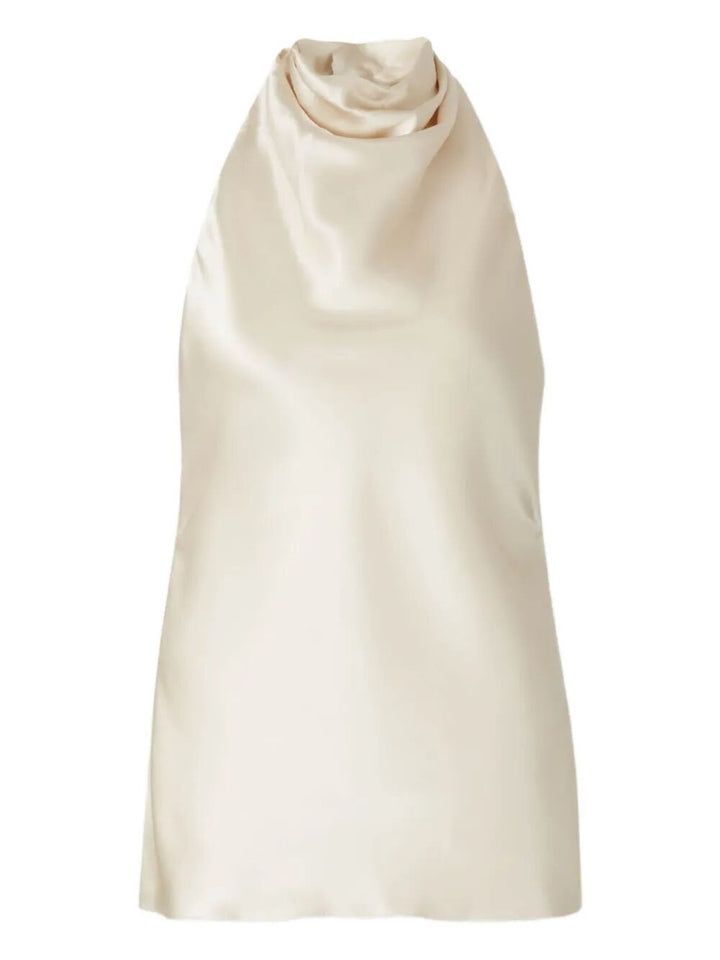 Balmain Women Halterneck Crepe Satin Top