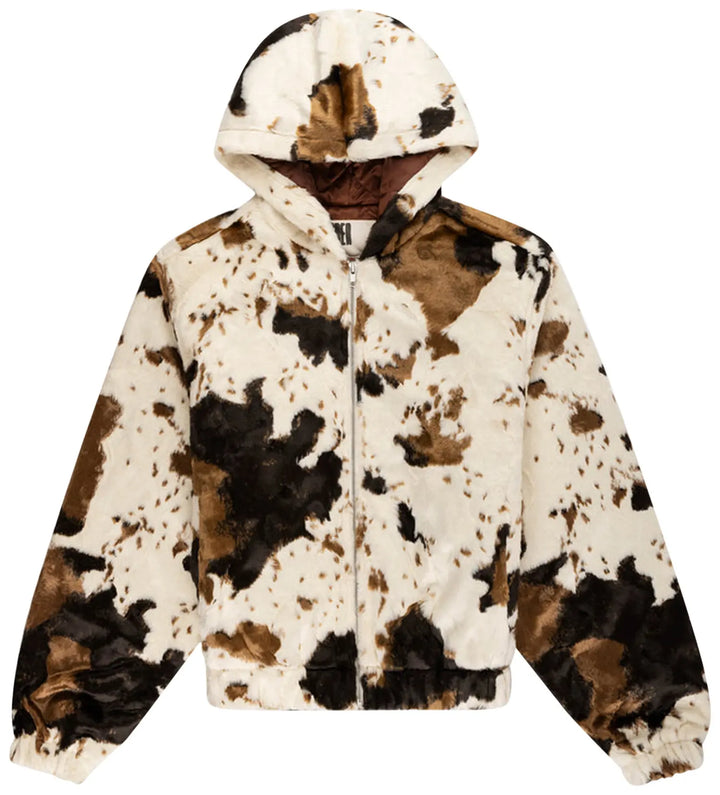 Sp5der Faux Fur Jacket Cow Print