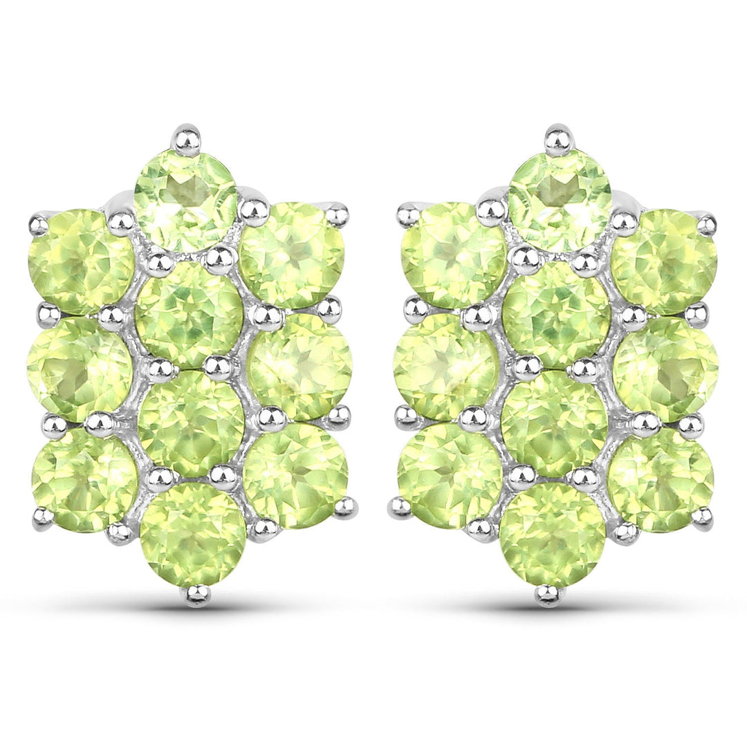 6.80 Carat Genuine Peridot .925 Sterling Silver 3 Piece Jewelry Set (Ring, Earrings, and Pendant w/ Chain)