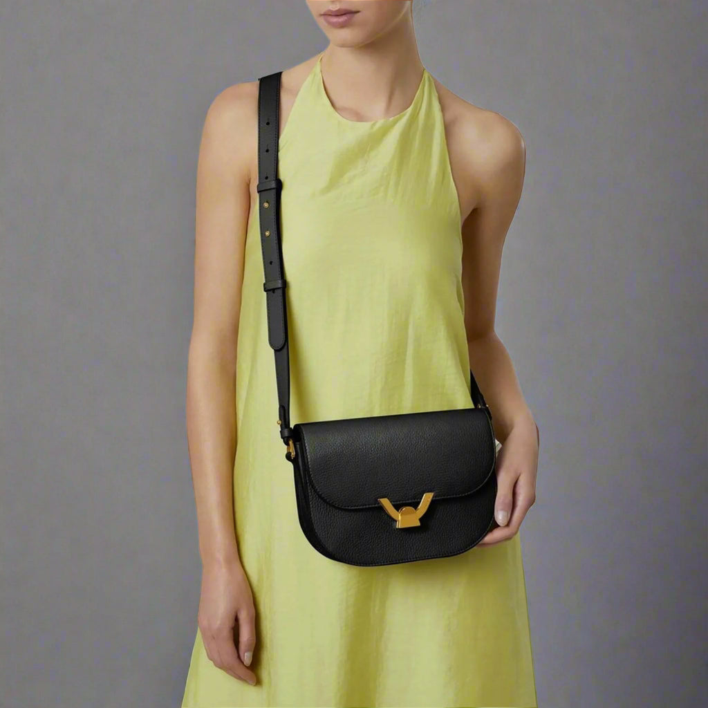 Coccinelle women's black leather Crossbody Bags
