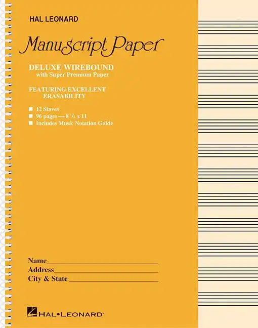 Deluxe Wirebound Super Premium Manuscript Paper (Gold Cover) - Spiral