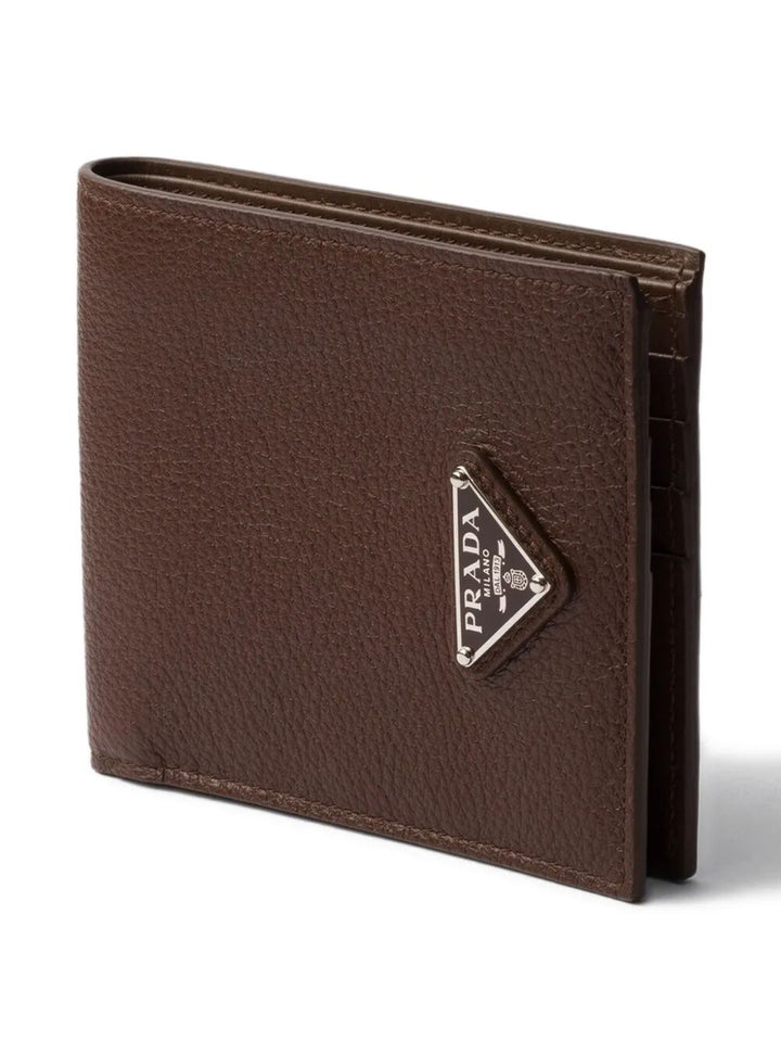 Prada Men Grained Leather Bi-Fold Wallet