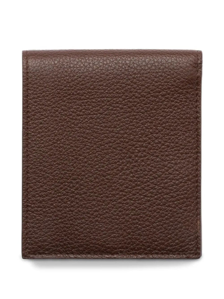 Prada Men Grained Leather Bi-Fold Wallet