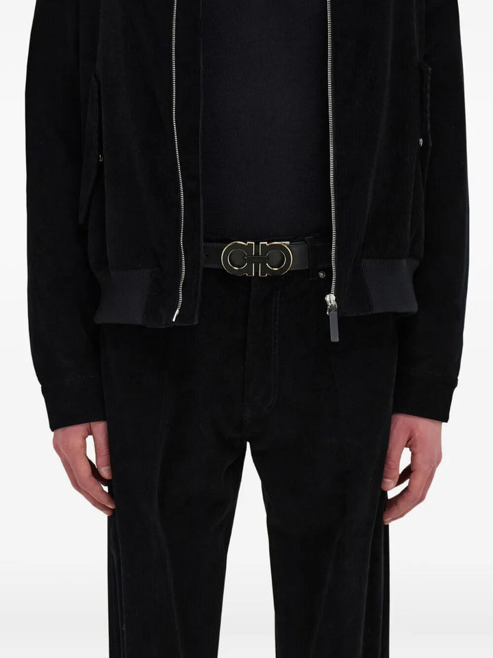 Ferragamo Men Reversible And Adjustable Double Gancini Belt