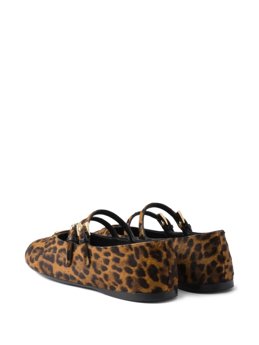Prada Women Animalier Printed Leather Loafers