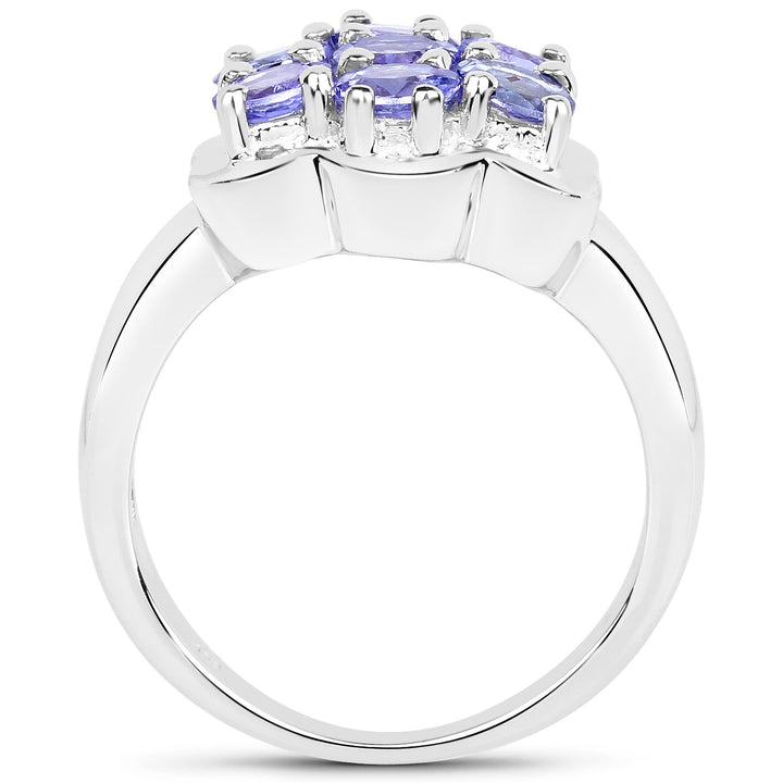 1.19 Carat Genuine Tanzanite .925 Sterling Silver Ring