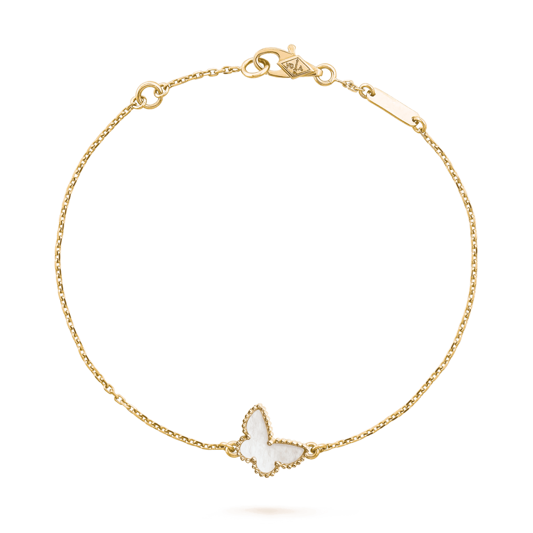 Van Cleef & Arpels Sweet Butterflies bracelet 18K yellow gold, Mother-of-pearl fine jewelry design