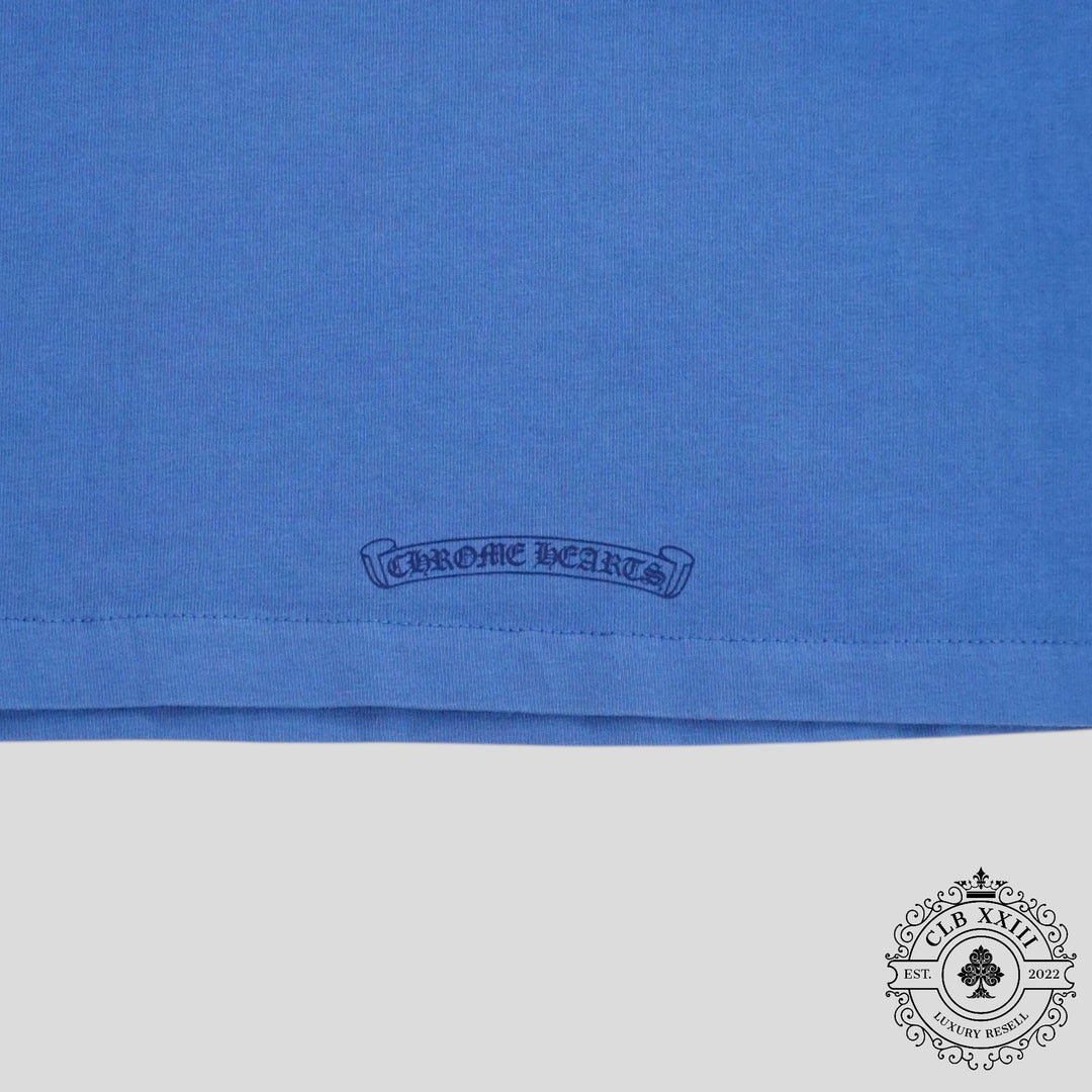 Chrome Hearts Women's Triple Cross Flocked Sleeveless Shirt in Blue