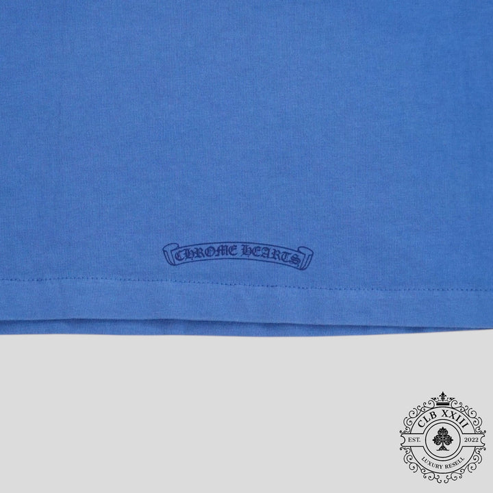 Chrome Hearts Women's Triple Cross Flocked Sleeveless Shirt in Blue