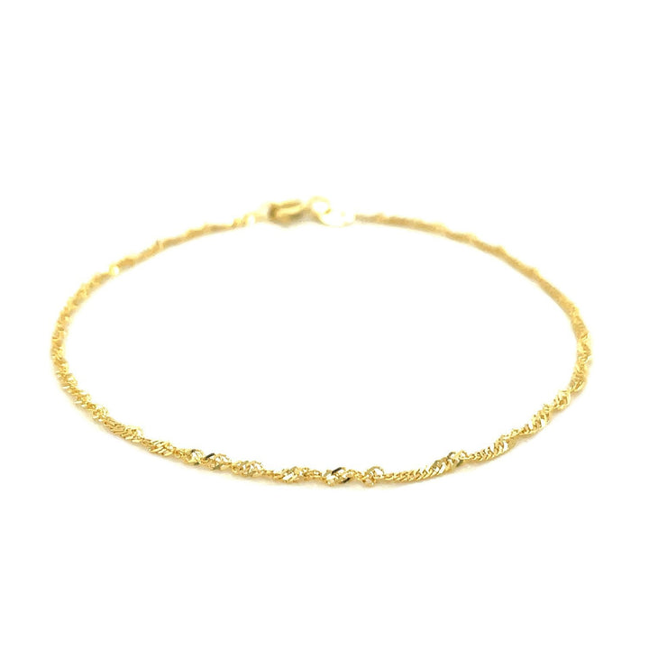 10k Yellow Gold Singapore Anklet 1.5mm