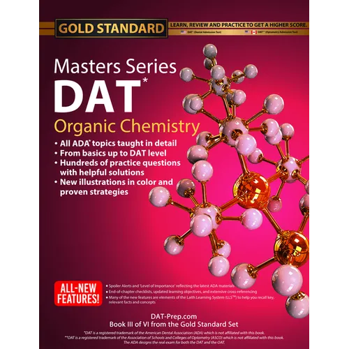 DAT Masters Series Organic Chemistry: Review, Preparation and Practice for the Dental Admission Test by Gold Standard DAT - Paperback