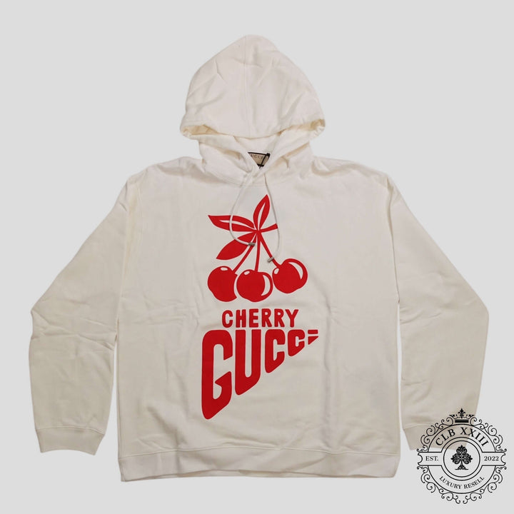 Gucci Cherry Print Hoodie in White