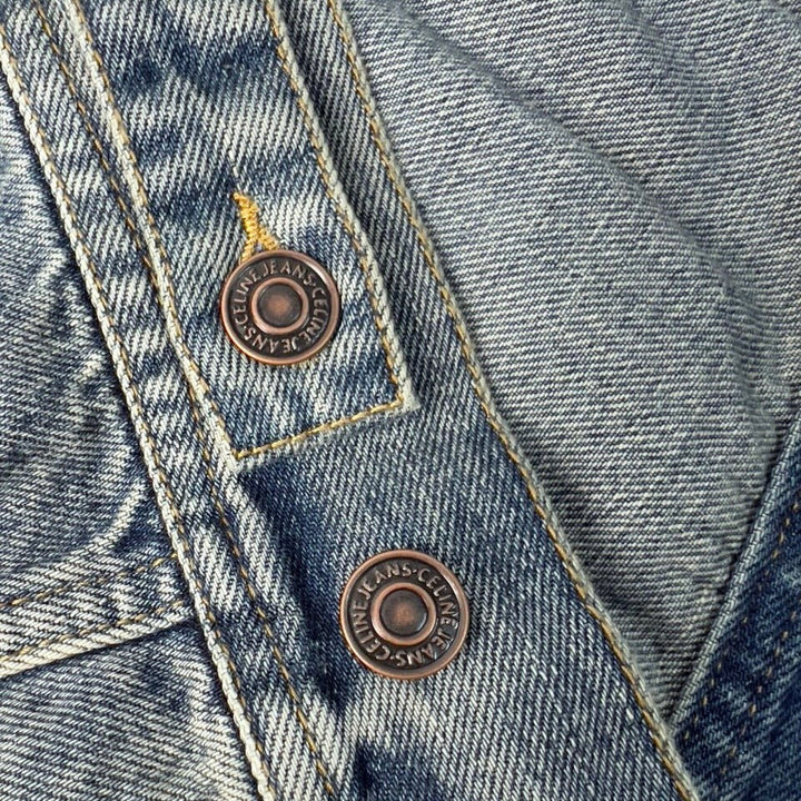 CELINE Washed Grey Denim Jacket – Casual Single-Breasted