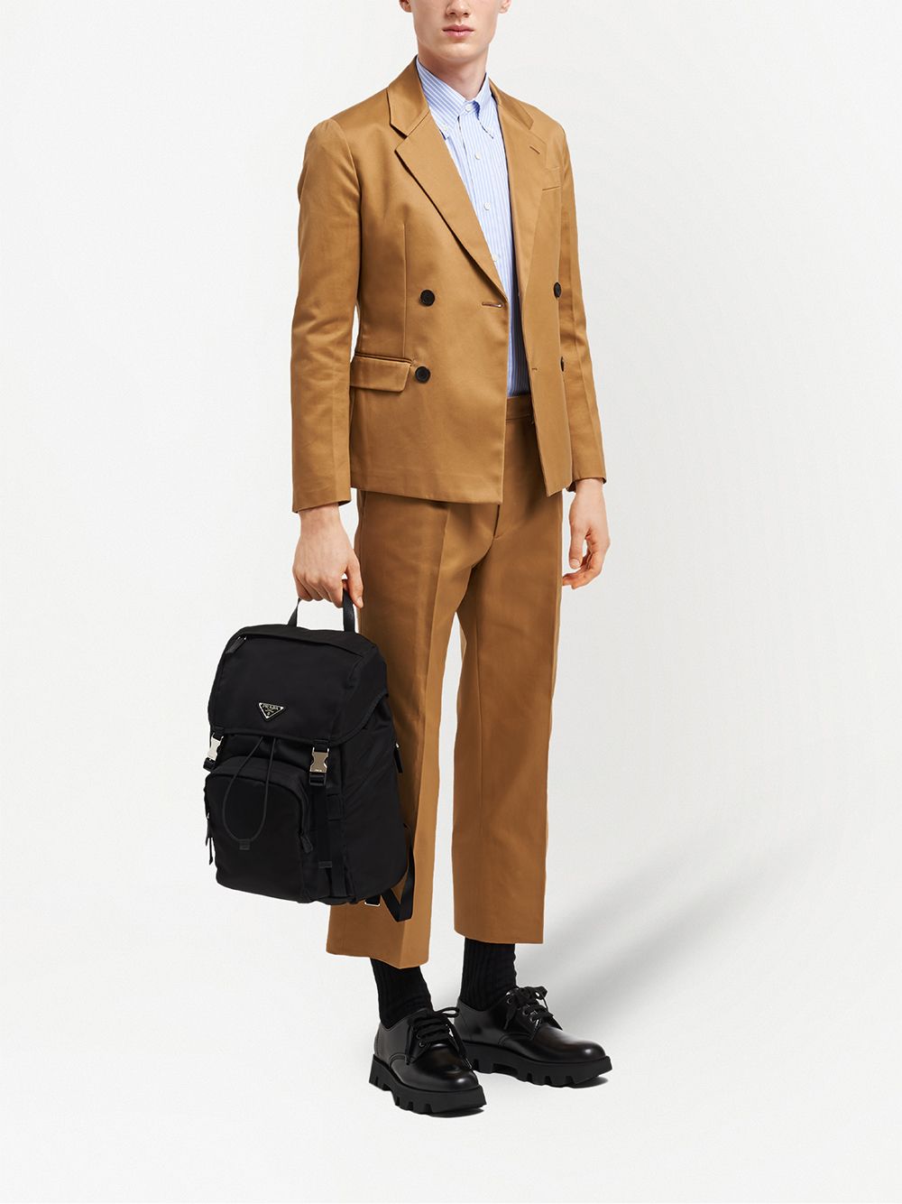 Prada Men Re-Nylon And Saffiano Leather Backpack