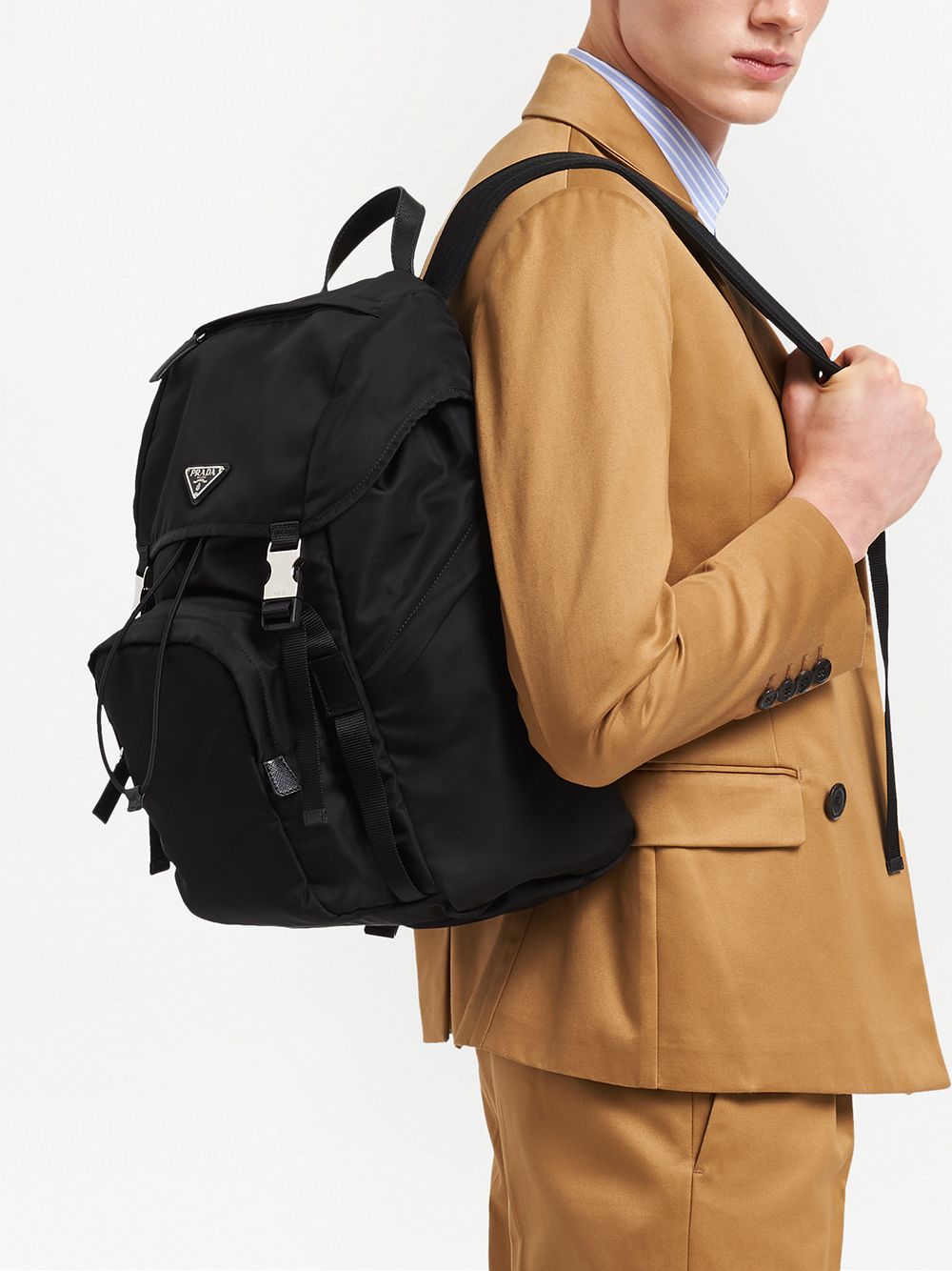 Prada Men Re-Nylon And Saffiano Leather Backpack