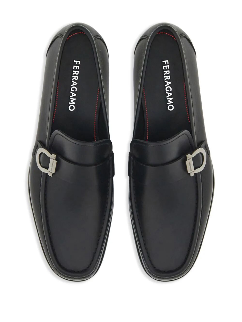 Ferragamo Men Gancini Ornament Caspian Leather Loafers