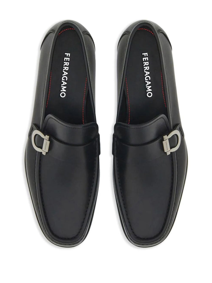 Ferragamo Men Gancini Ornament Caspian Leather Loafers