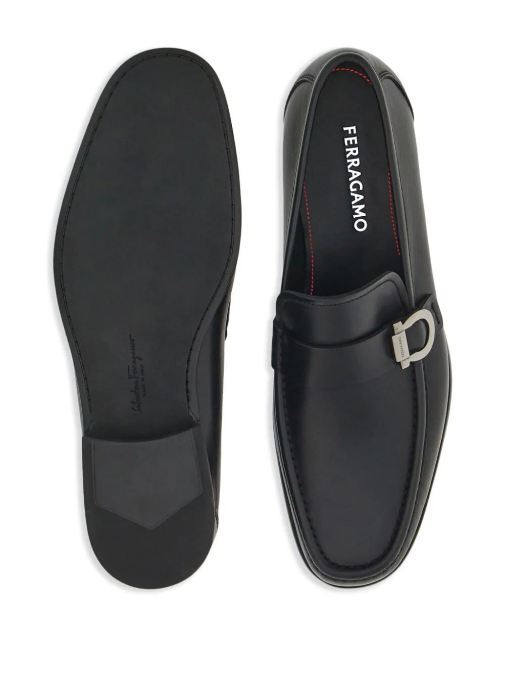 Ferragamo Men Gancini Ornament Caspian Leather Loafers
