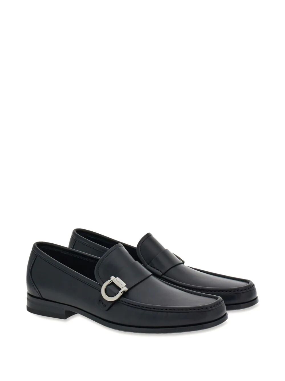 Ferragamo Men Gancini Ornament Caspian Leather Loafers