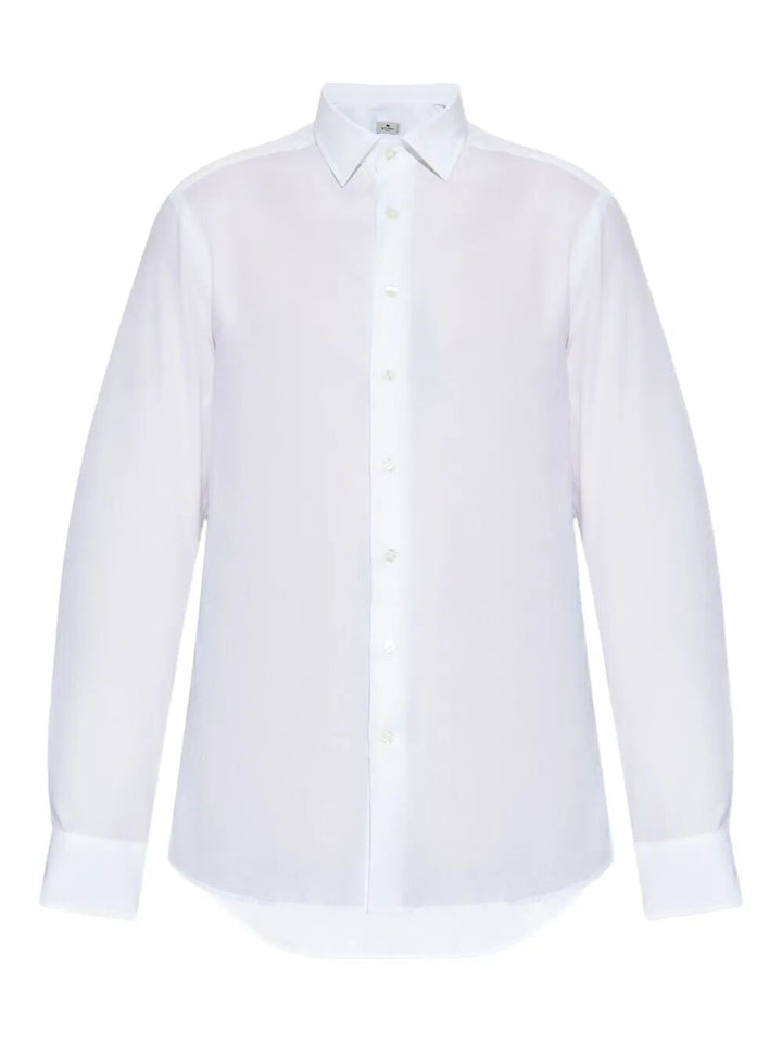 Etro Men Cotton Jacquard Shirt With Gecko Motif