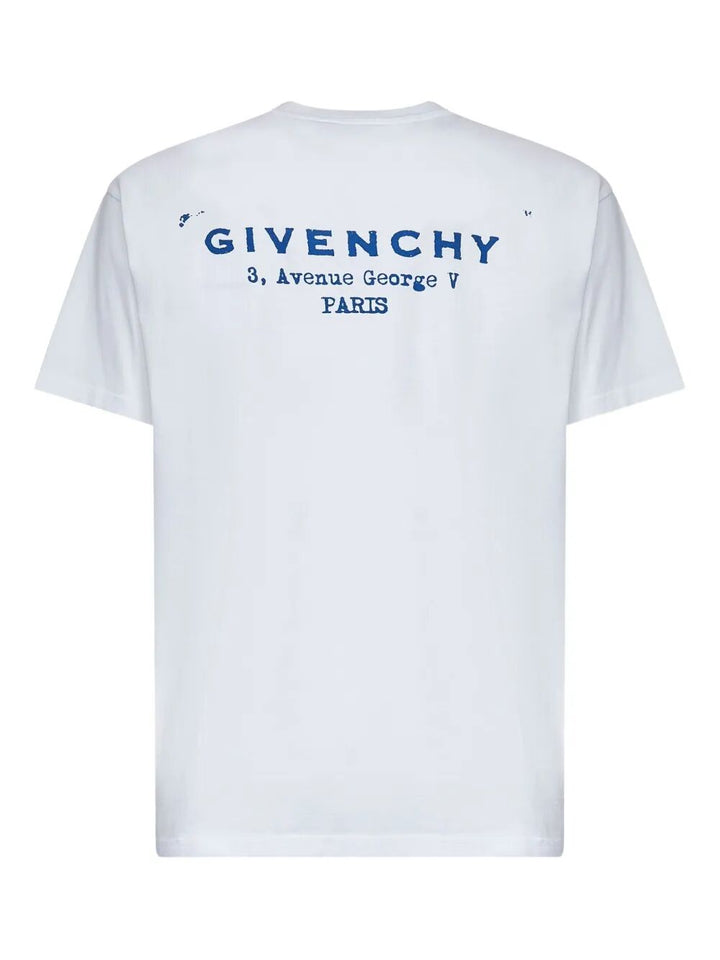 Givenchy Men Cotton T-Shirt With Givenchy Stamp Print