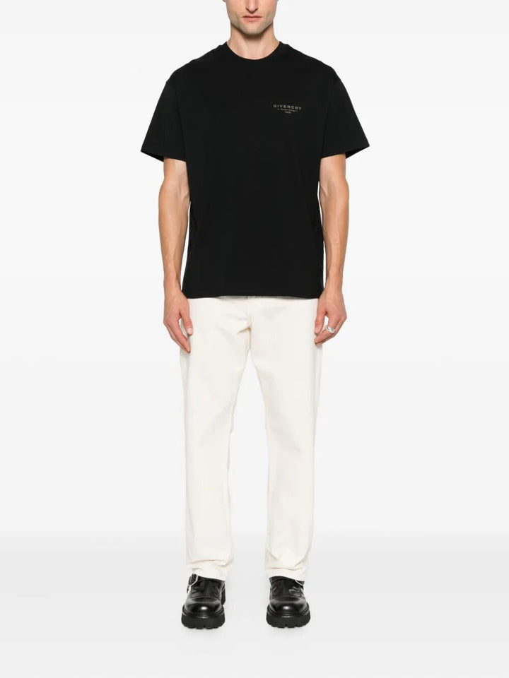 Givenchy Men Cotton T-Shirt With Givenchy Stamp Print
