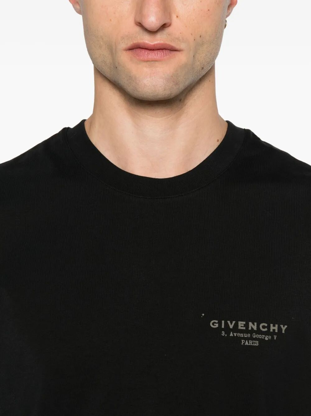Givenchy Men Cotton T-Shirt With Givenchy Stamp Print