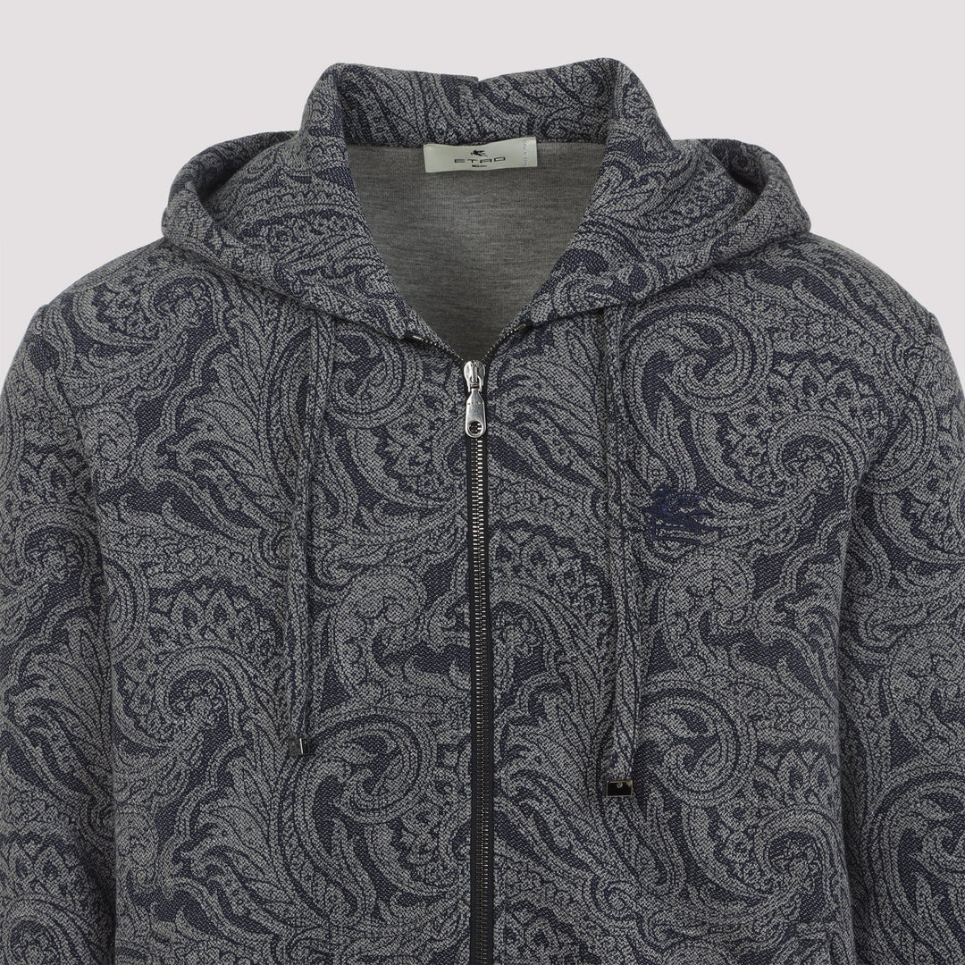Etro Zipped Hoodie With Welt Pockets Men